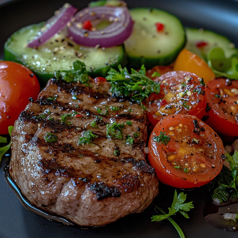 Filet de limande grillé et salade de légumes