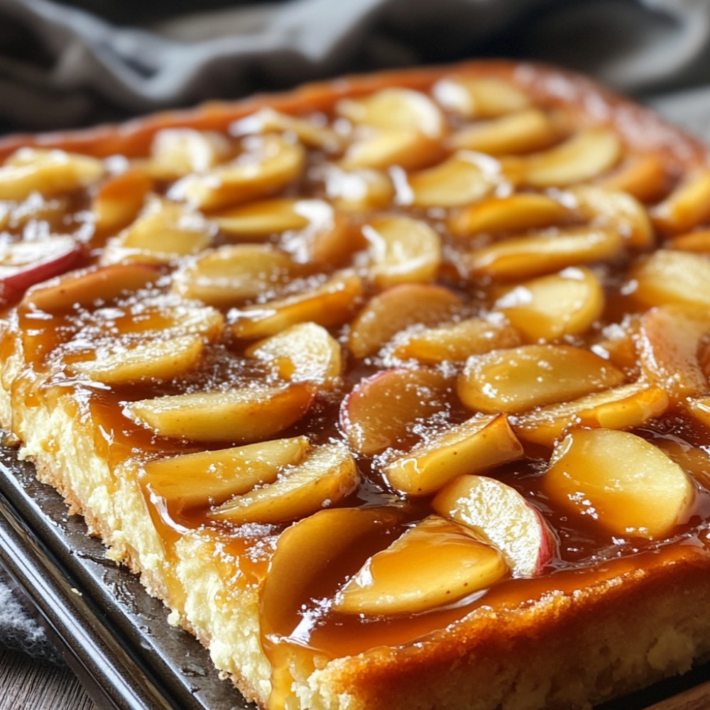 Gâteau fromage aux pommes caramel