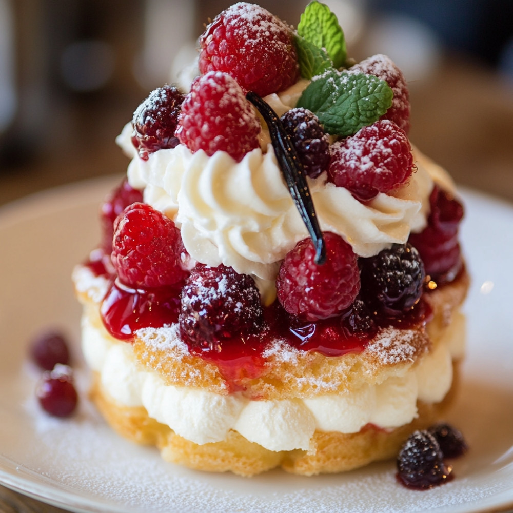 Mini charlottes aux fruits rouges et crème anglaise