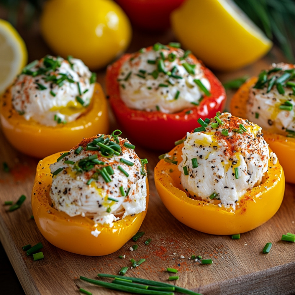 Mini poivrons farcis au crabe