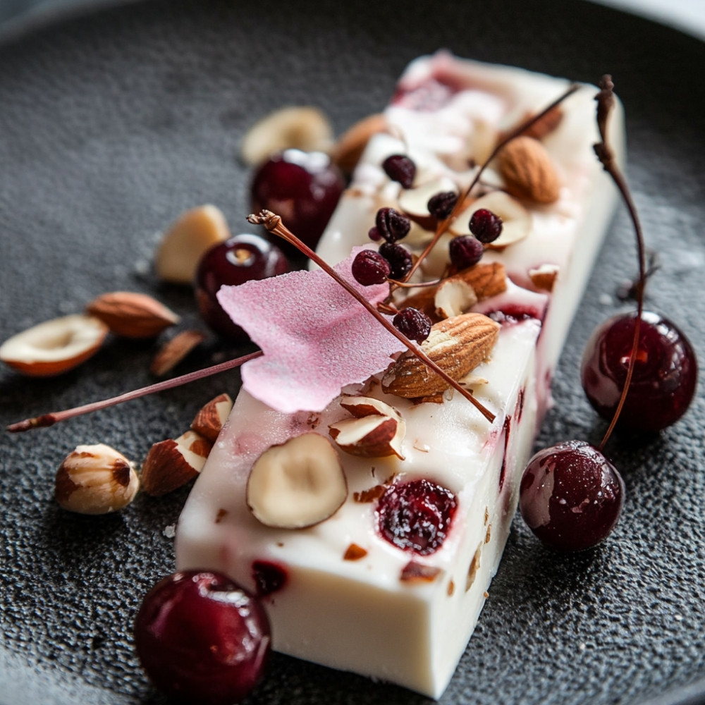 Nougat aux noix et cerises