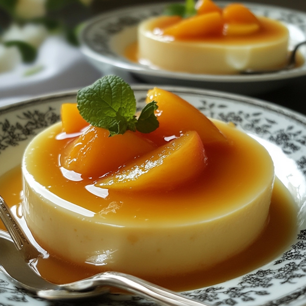 Panna cotta et son coulis pĂȘche-abricot