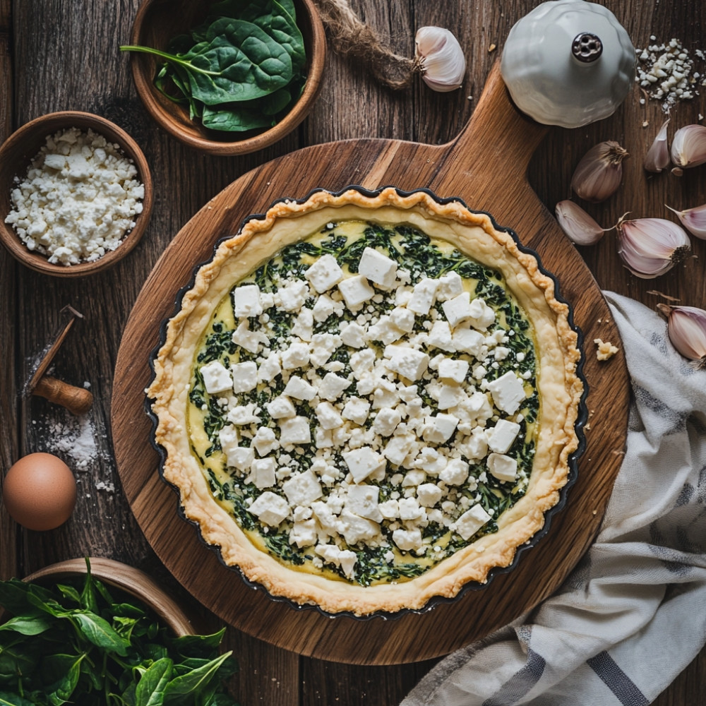 Quiche grecque aux épinards et à la feta