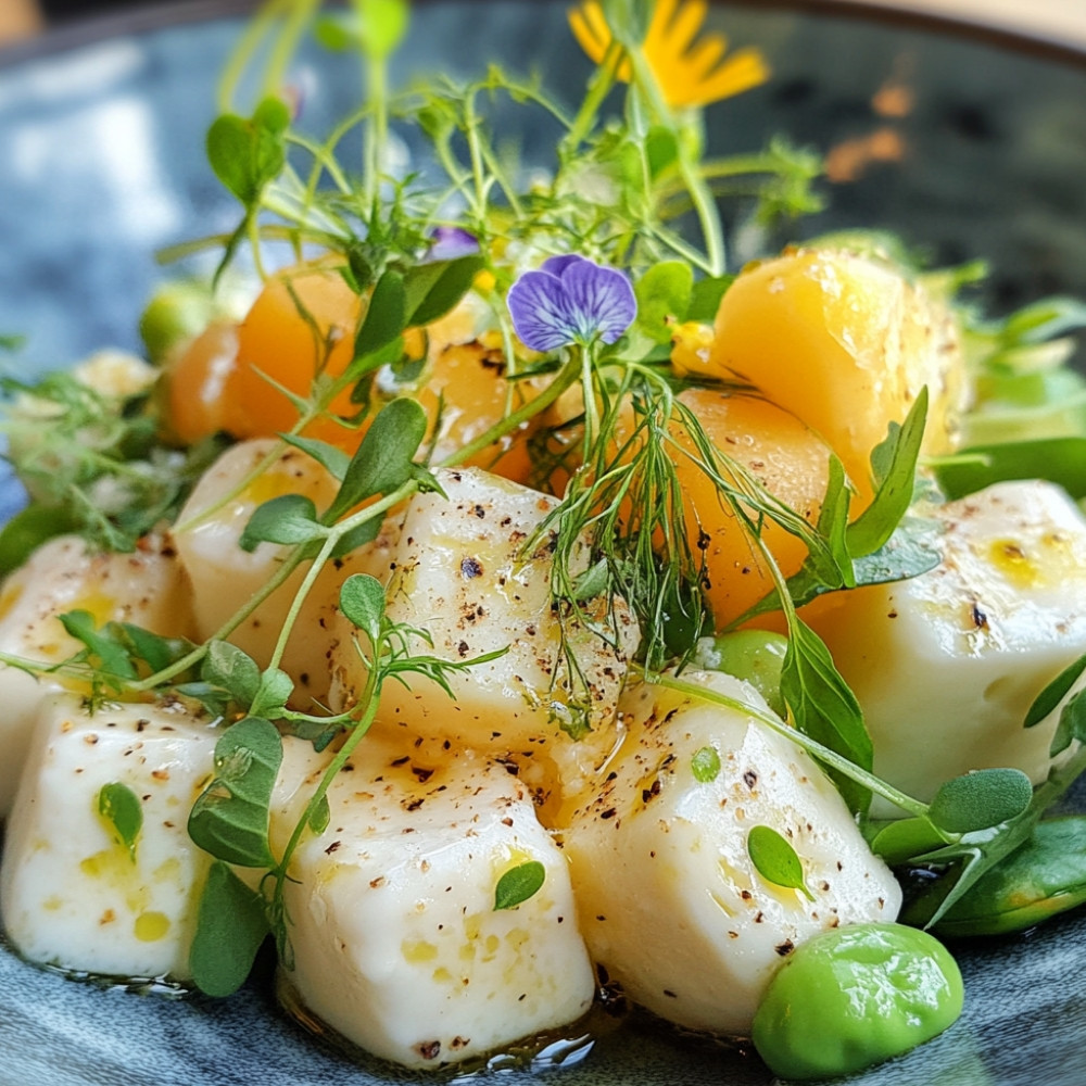 Salade saisonnière au fromage en grains