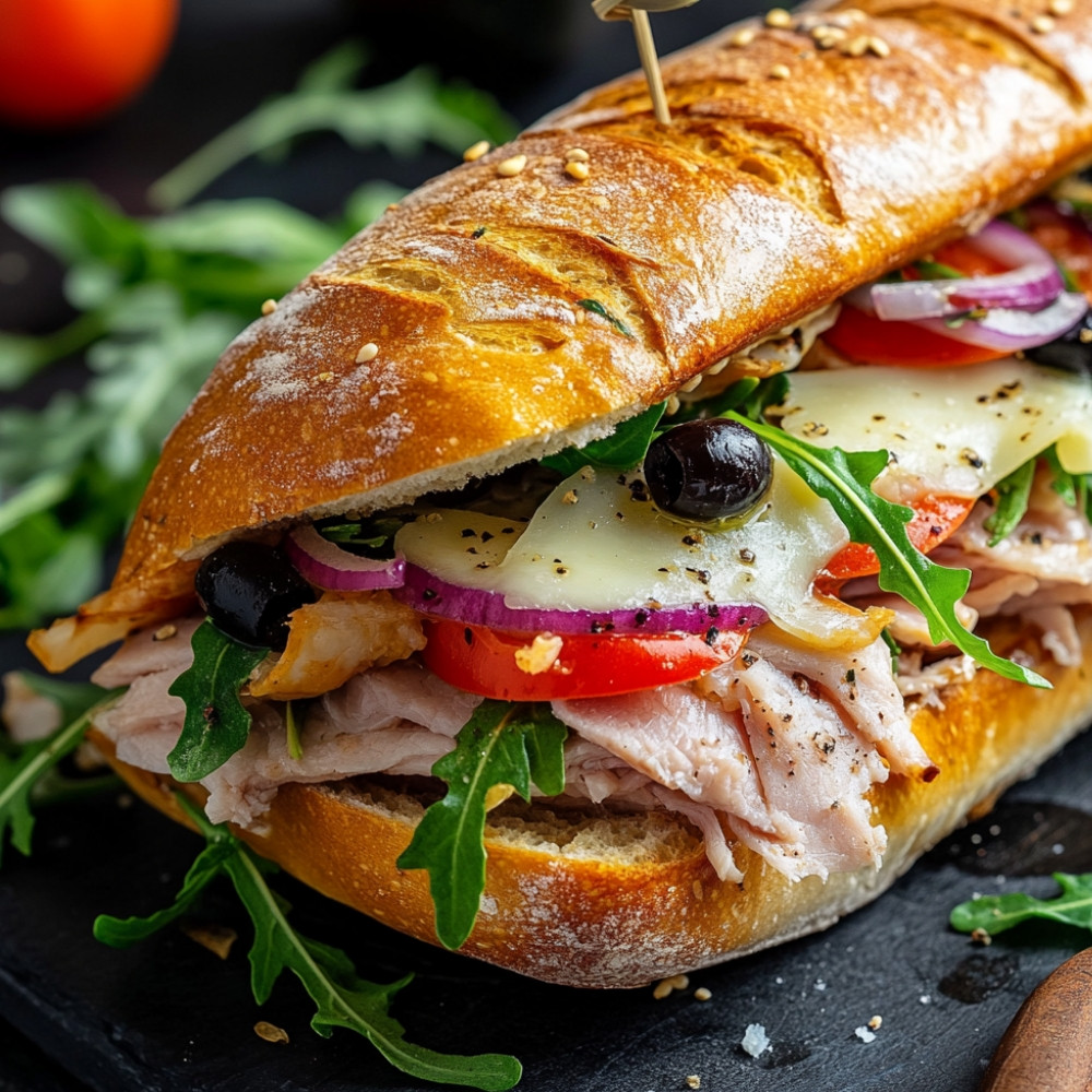 Sandwich italien en miche de pain