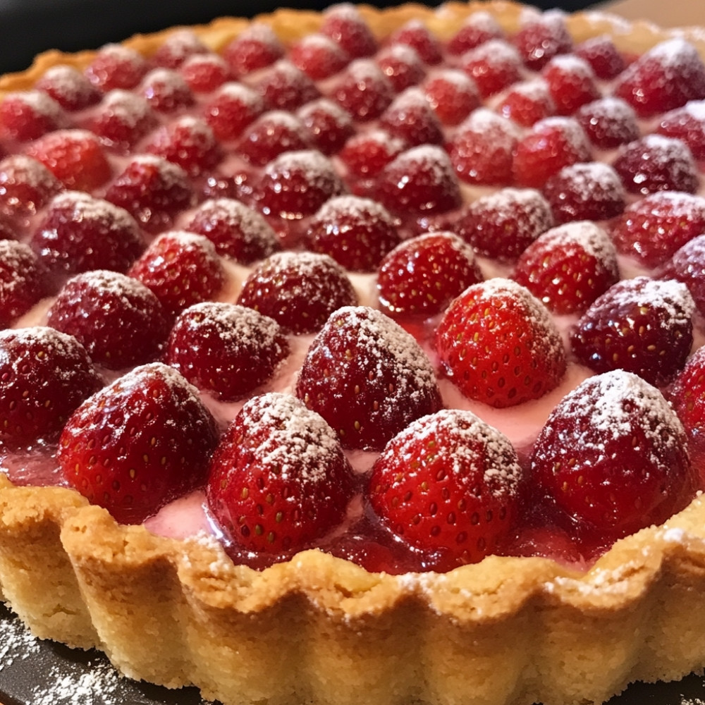 Tarte au yogourt et fraises
