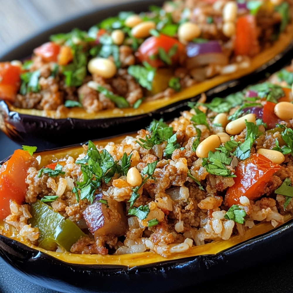 Aubergines farcies à la turque
