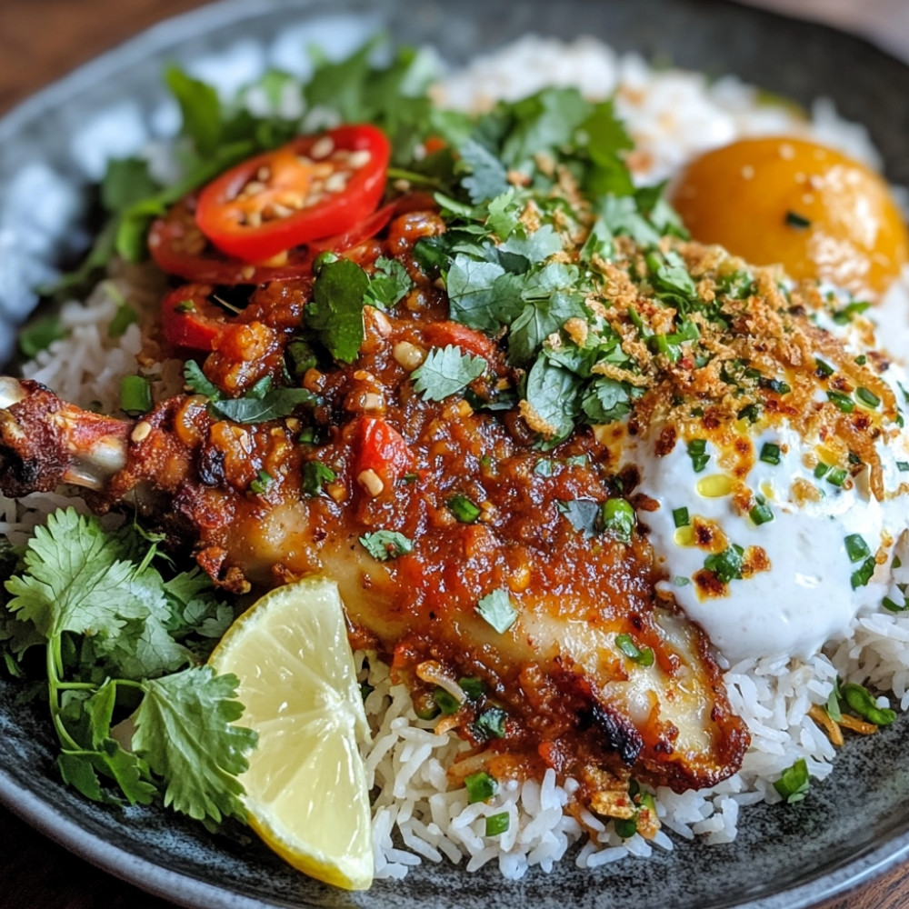 Biryani et brochettes de poulet