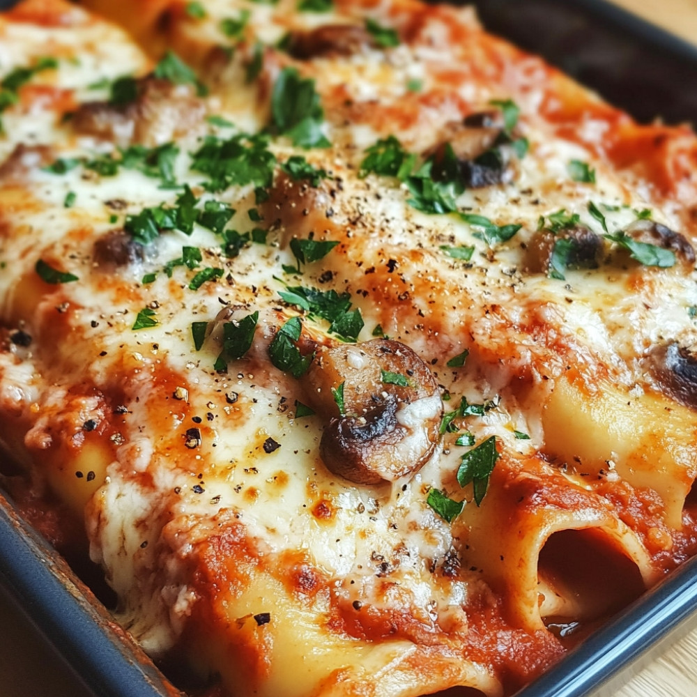 Cannellonis au jambon et champignons