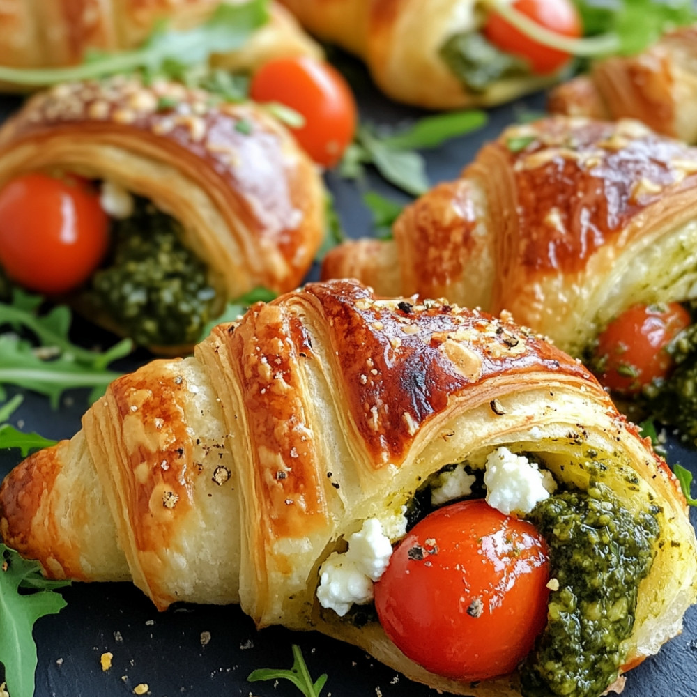 Croissants dejeuner roquette et pesto