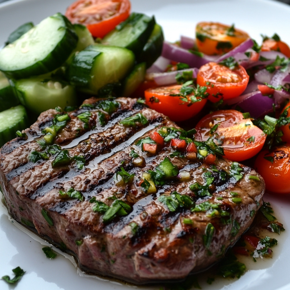 Filet de limande grillé et salade de légumes