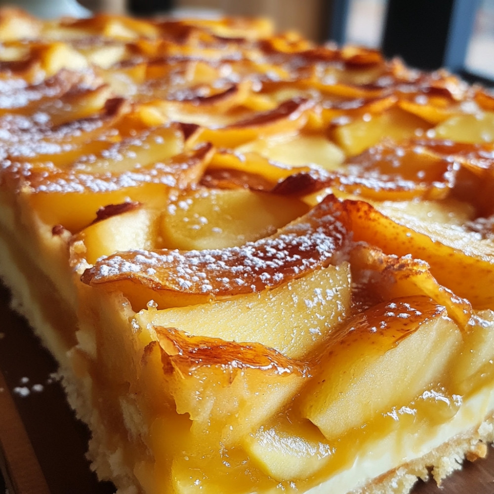 Gâteau fromage aux pommes caramel