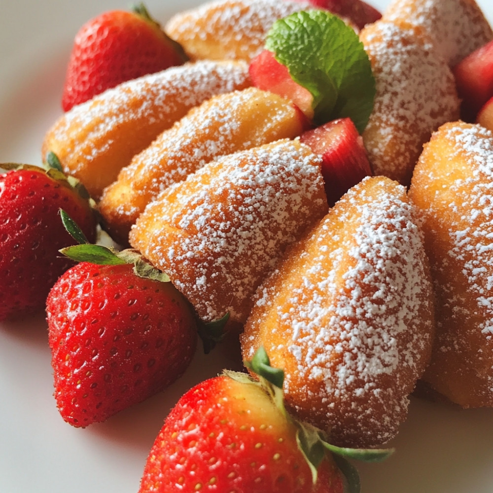 Madeleines fraise-rhubarbe-pomme