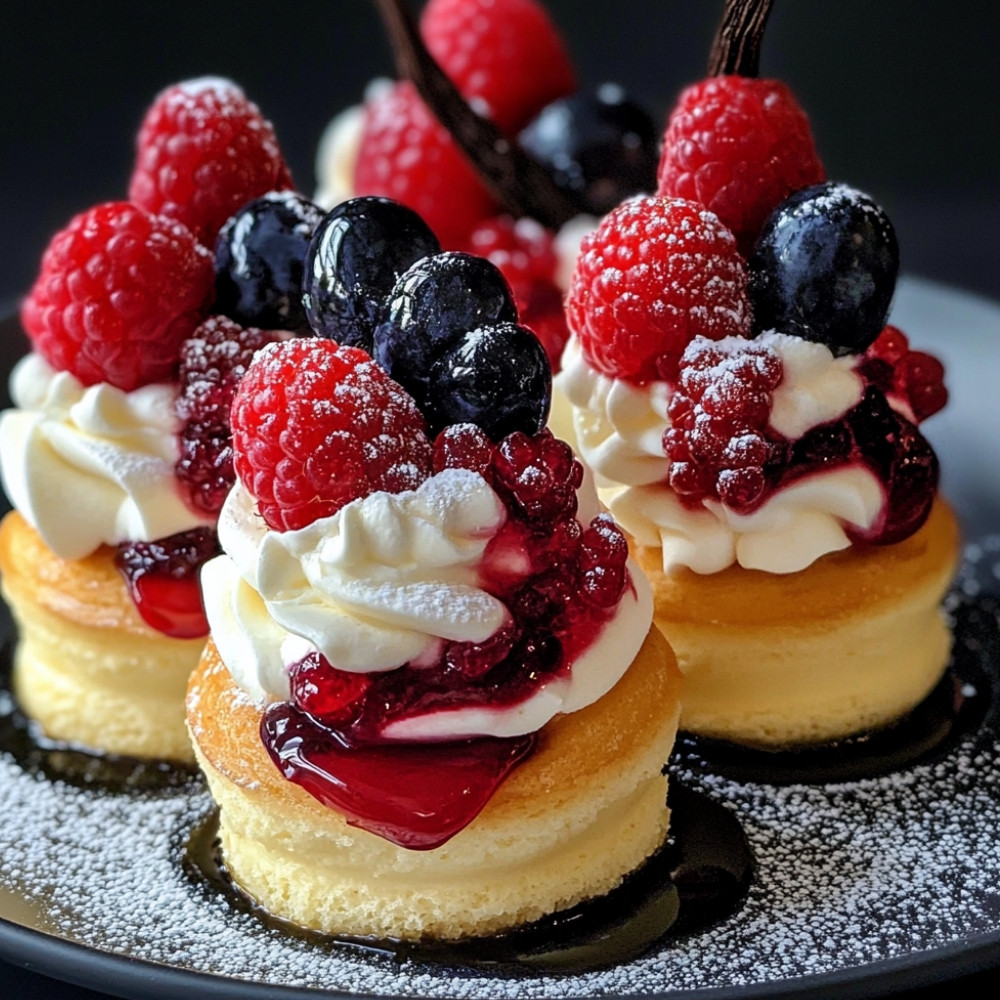 Mini charlottes aux fruits rouges et crème anglaise