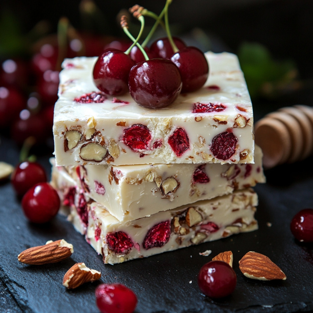 Nougat aux noix et cerises
