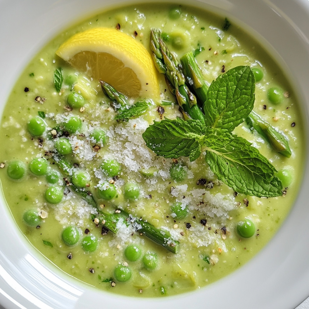 Purée de petits pois aux asperges