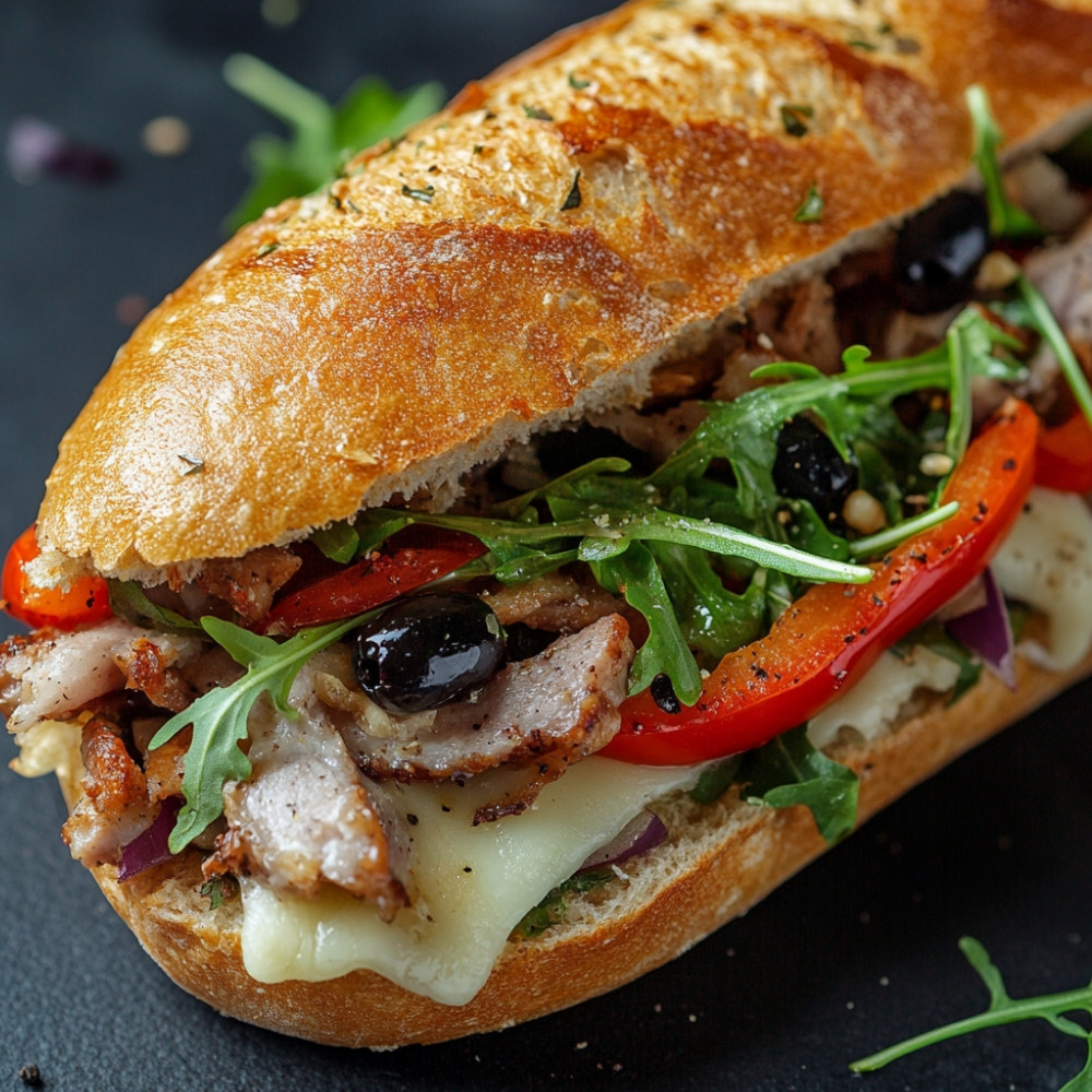 Sandwich italien en miche de pain