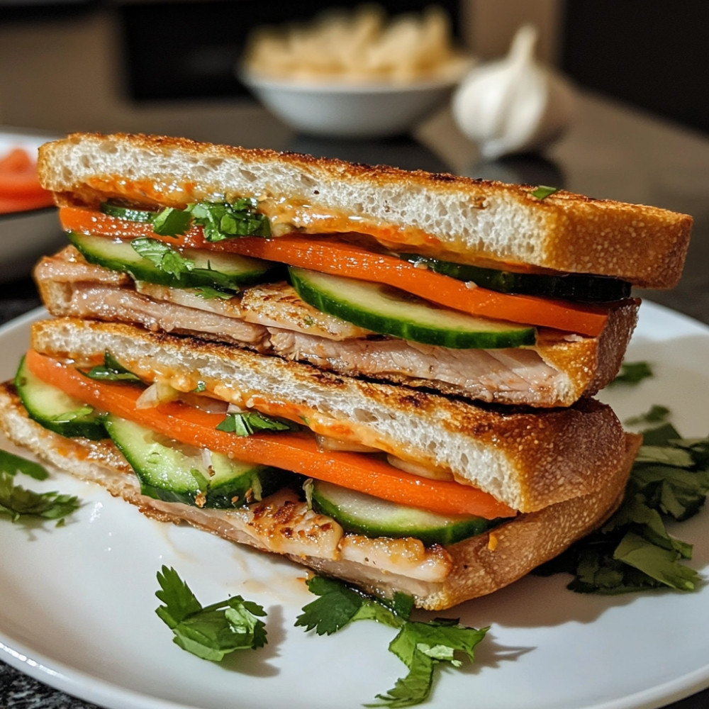 Sandwich vietnamien aux lamelles de porc