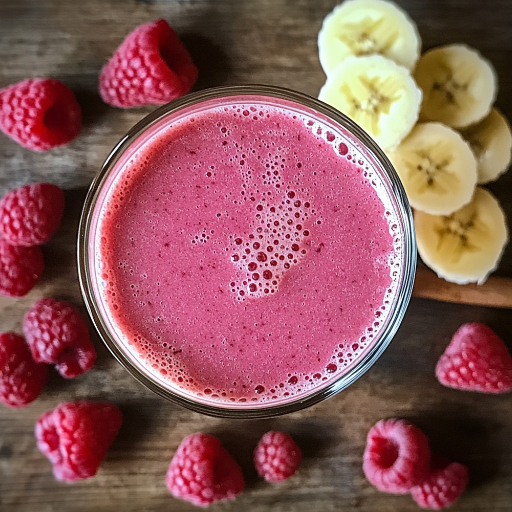 Smoothie rhubarbe framboises