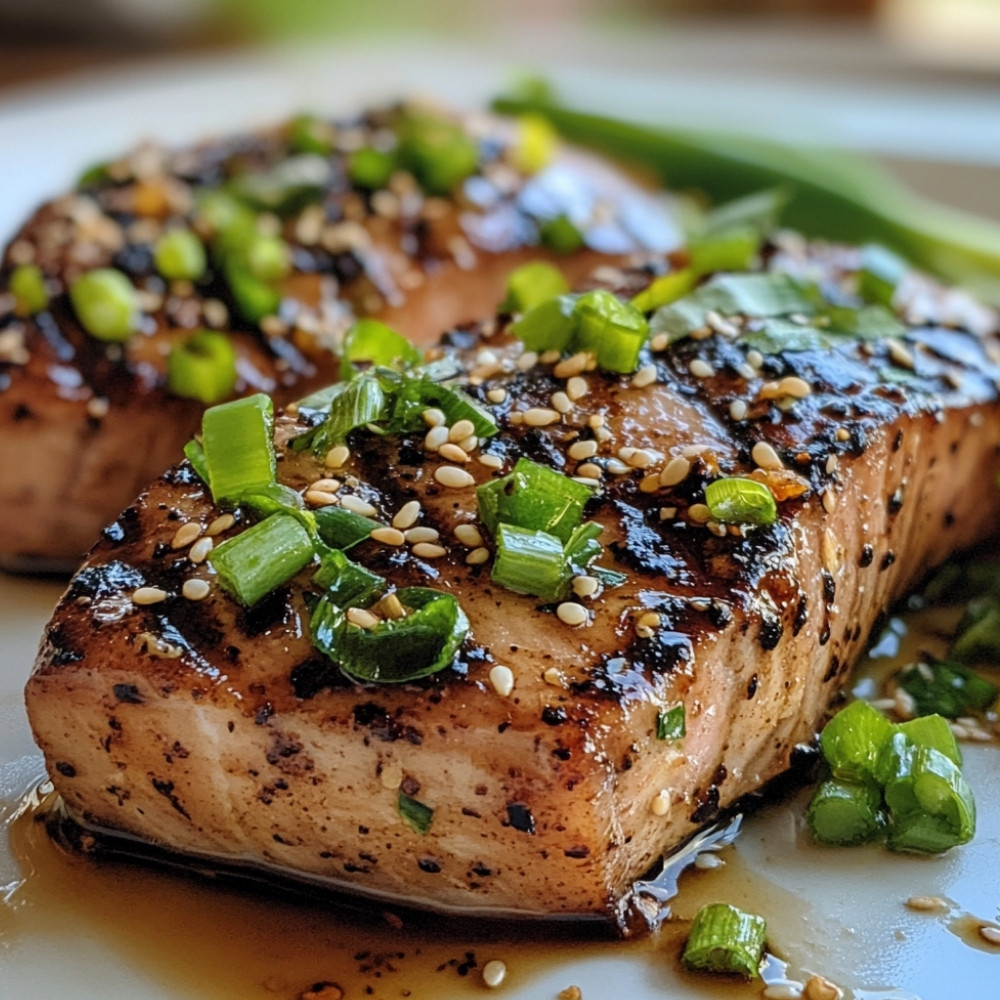 Steaks de thon mariné grillés