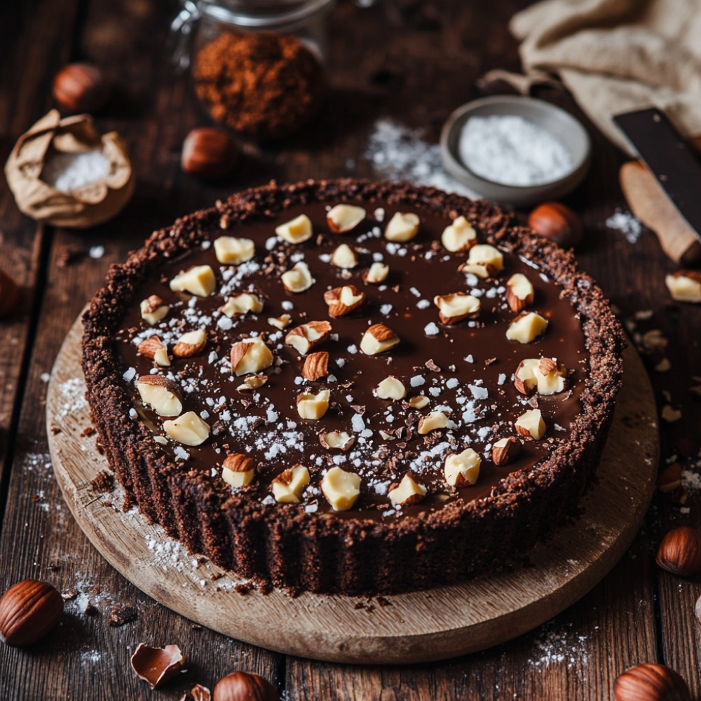 Tarte chocolat noisettes