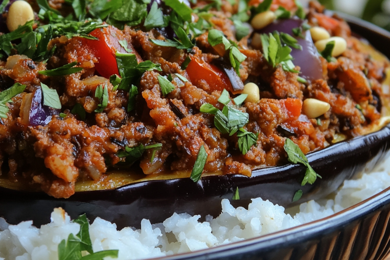 Aubergines farcies à la turque