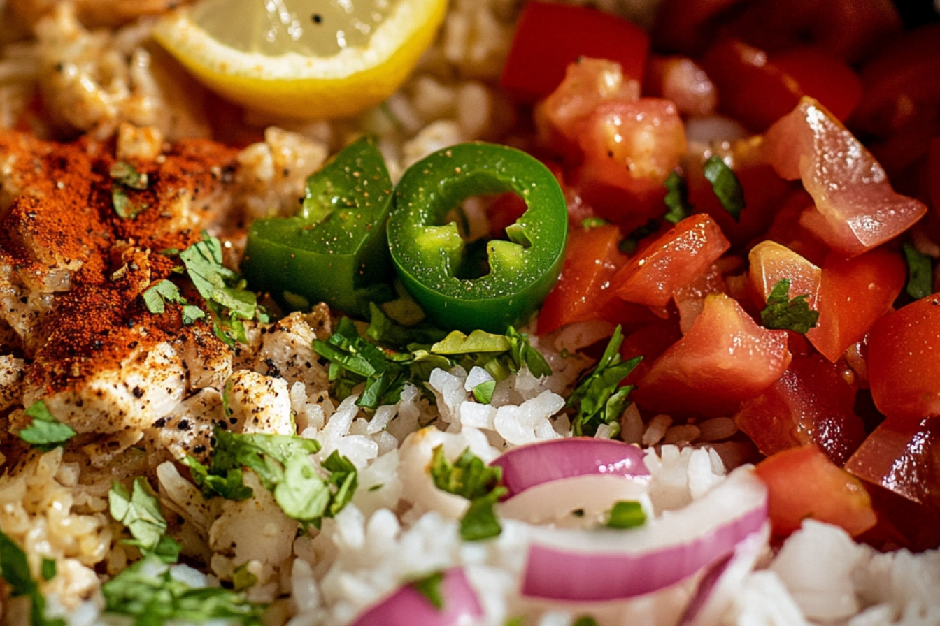 Biryani et brochettes de poulet
