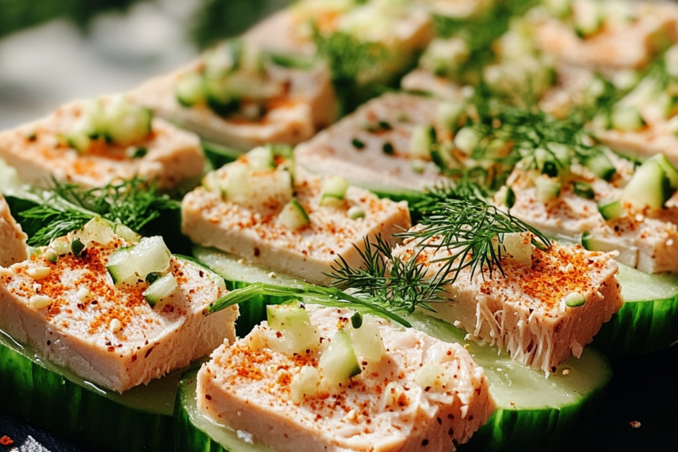 Bouchées de concombre au thon