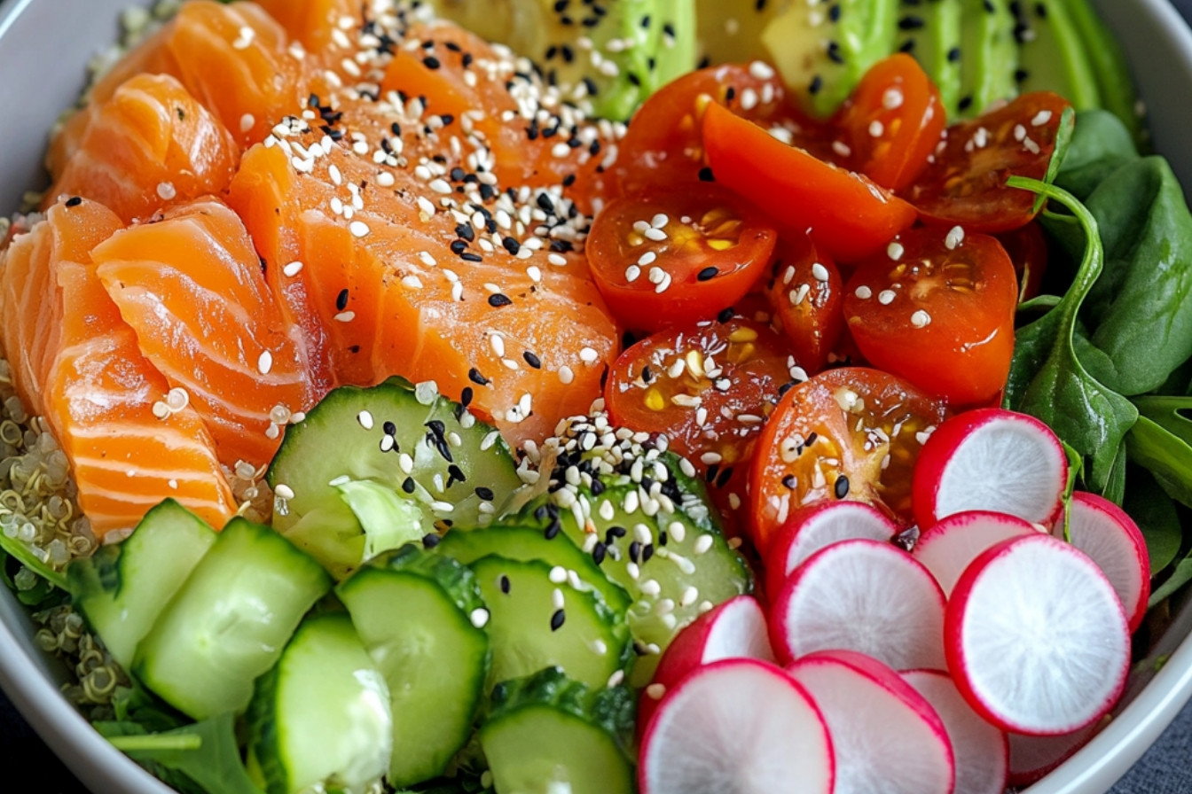 Buddha bowl au saumon fumé