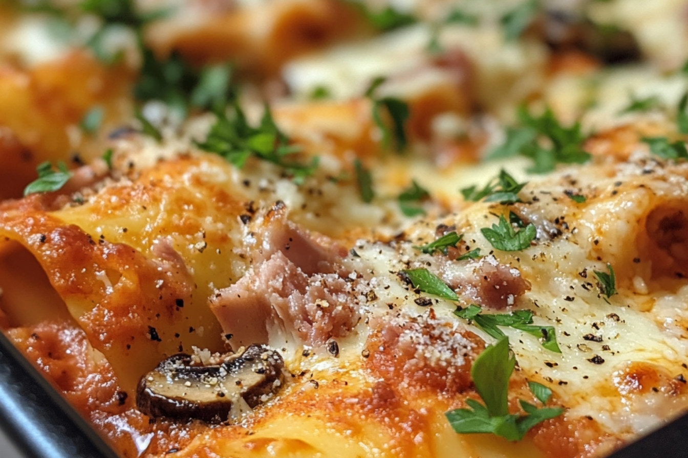 Cannellonis au jambon et champignons