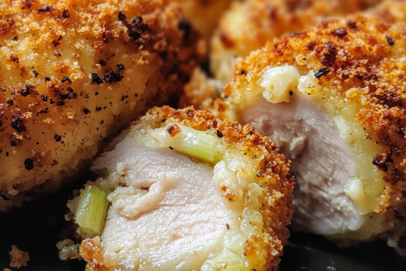 Cordon bleu aux poireaux et croquettes