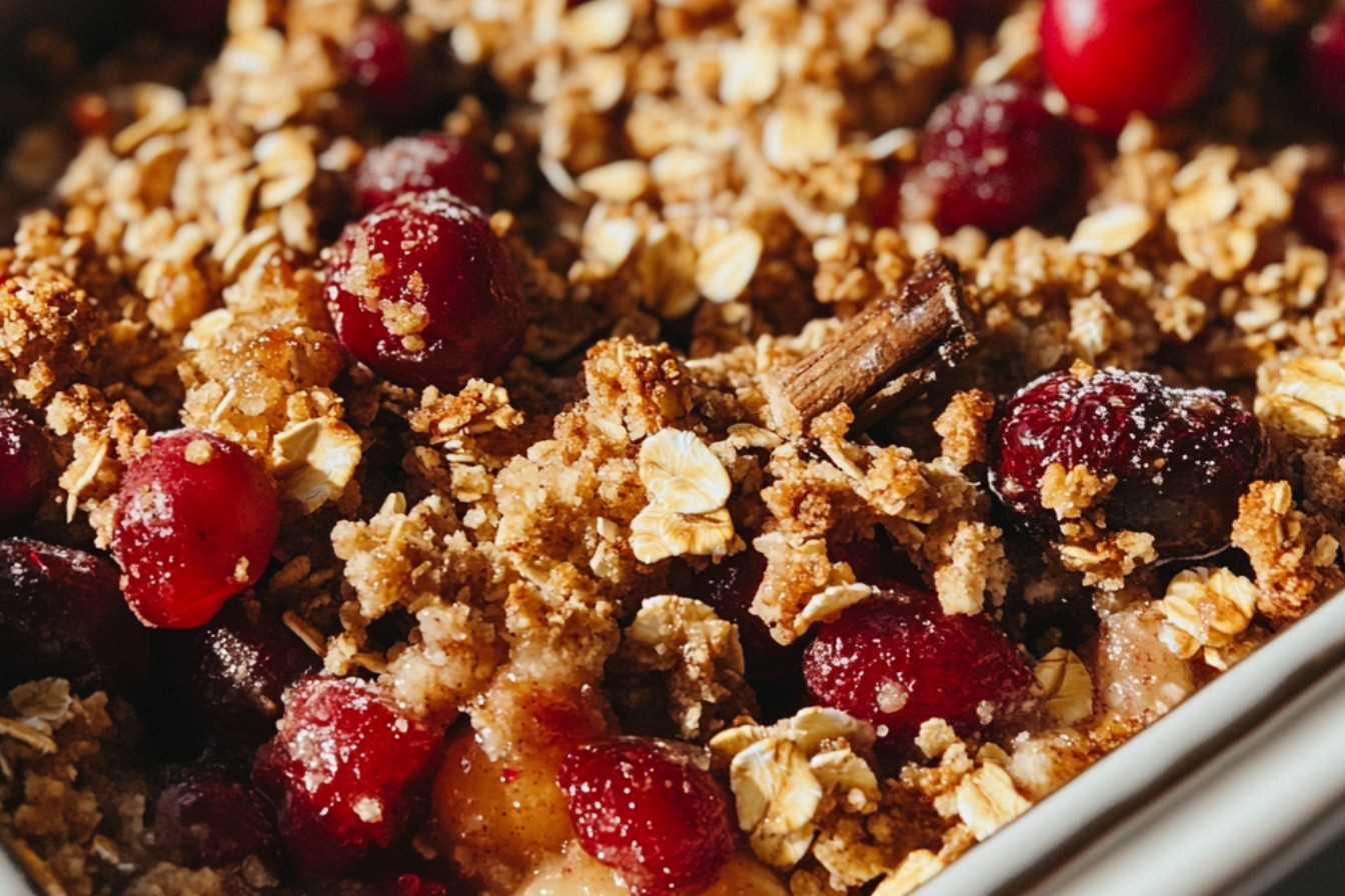 Crumble de fruits rouges et châtaignes confites