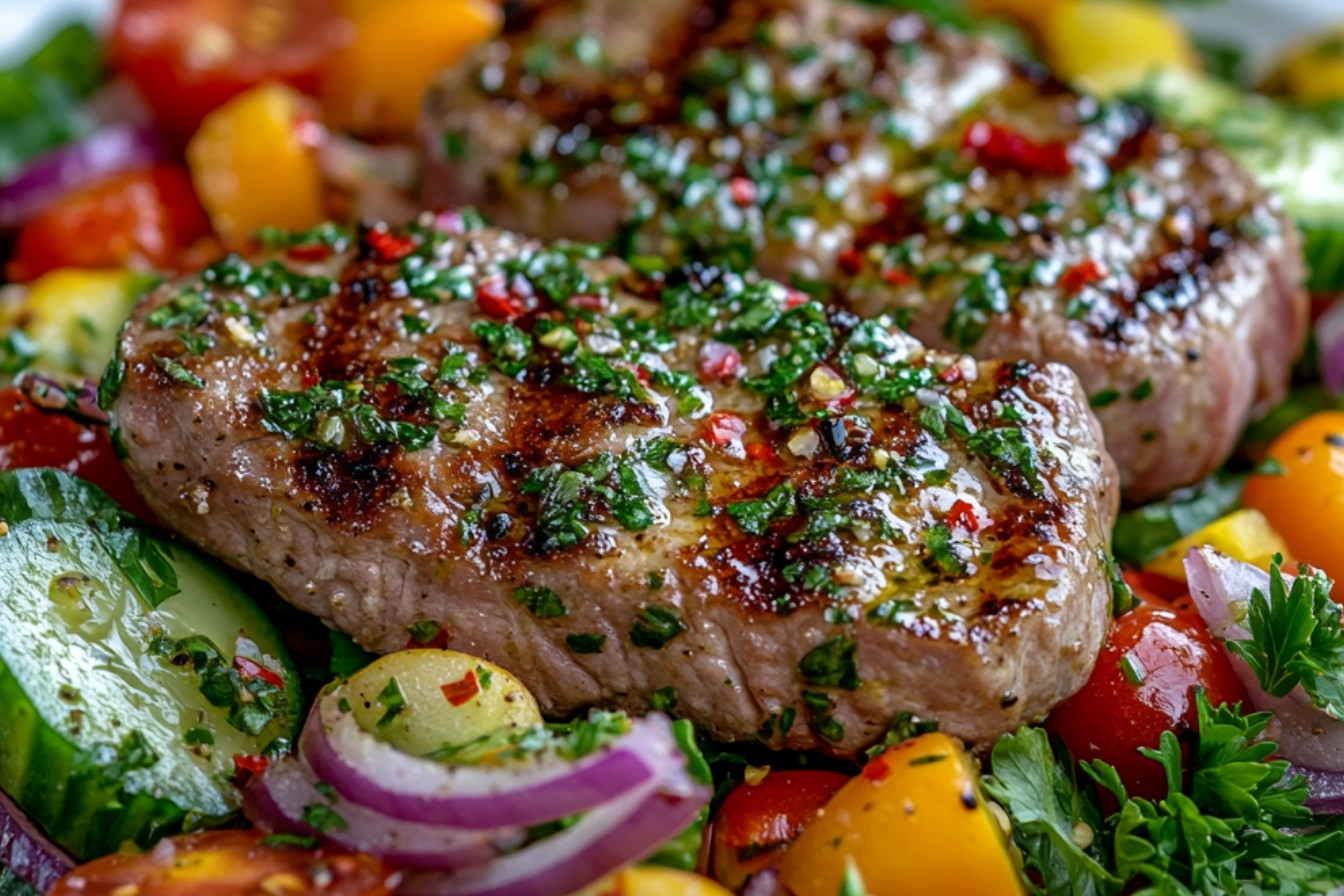 Filet de limande grillé et salade de légumes