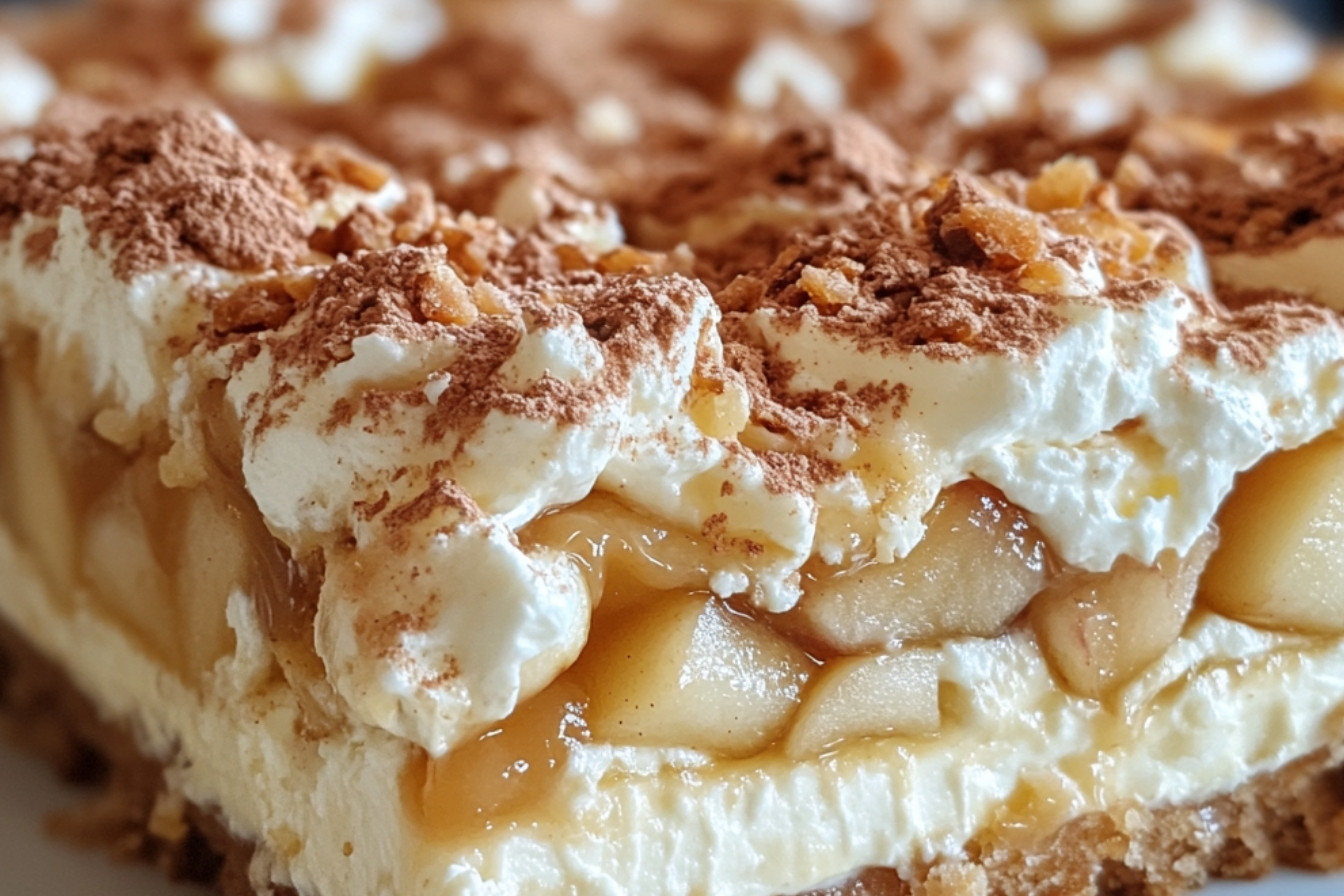 Gâteau fromage aux pommes caramel