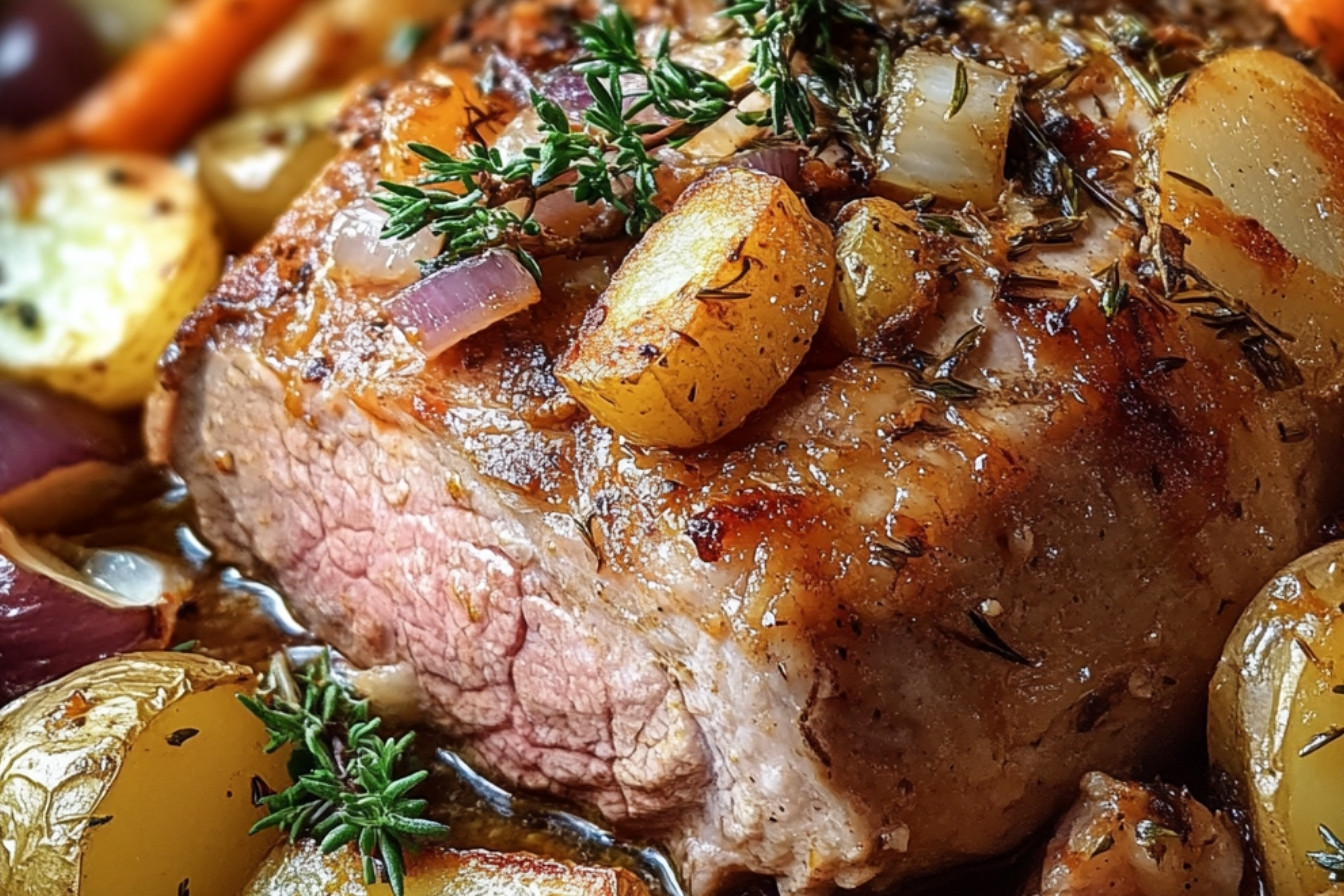 Le rôti avec patates et carottes de grand-maman