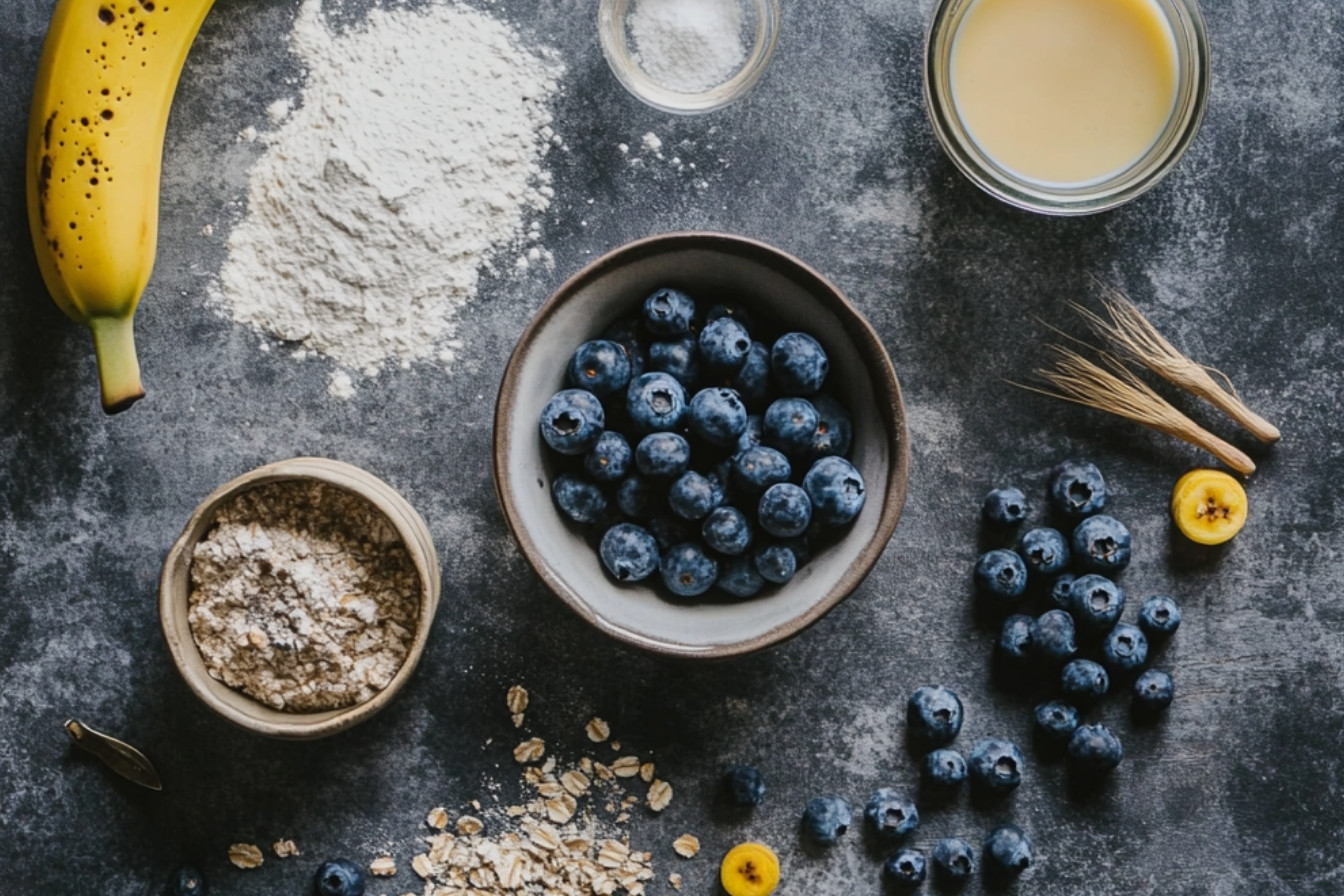 Muffins aux bleuets et à la banane