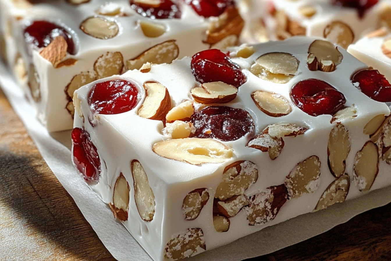 Nougat aux noix et cerises