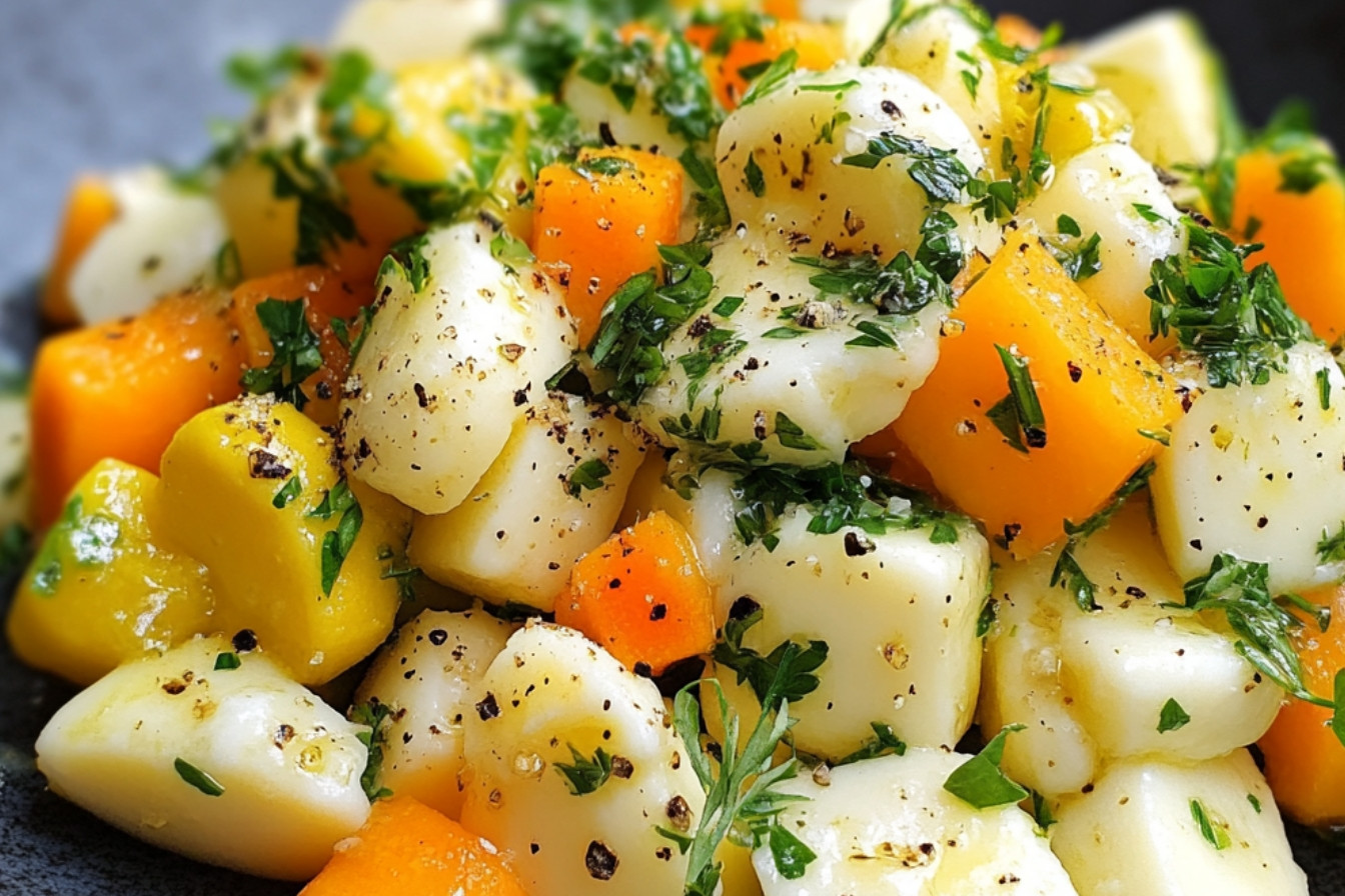 Salade saisonnière au fromage en grains