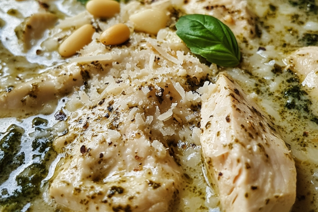 Soupe crémeuse poulet et pesto