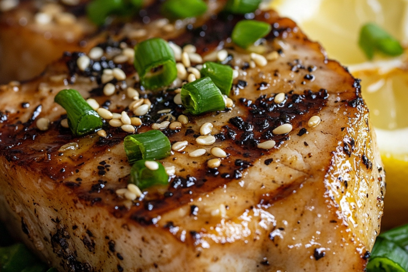 Steaks de thon mariné grillés