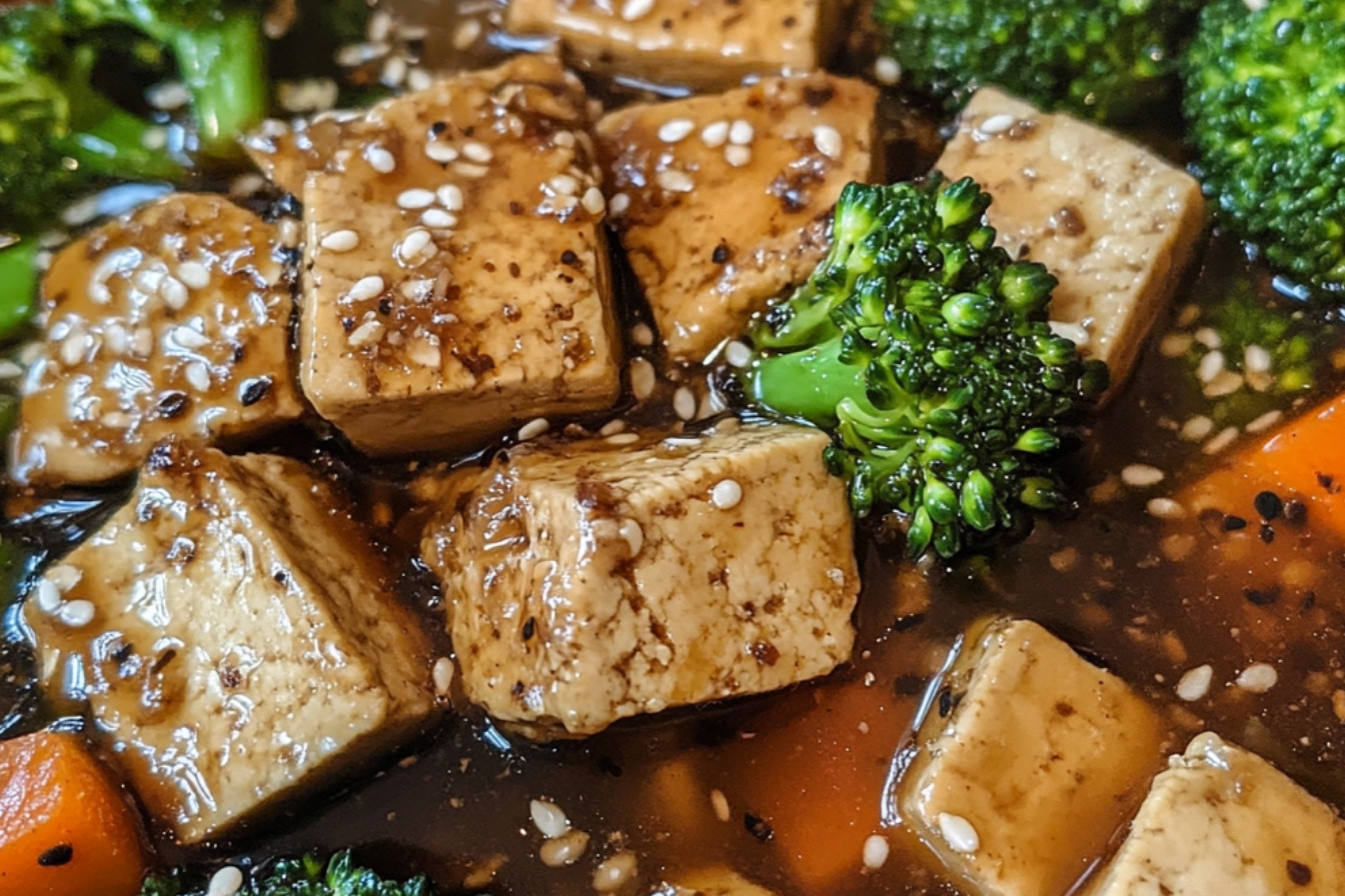 Tofu à l’érable et sauté de légumes